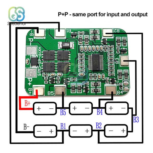 Carte de Protection BMS PCB 6S 14A 20A 22.2V 25.2V, pour 6 modules de cellules de batterie au Lithium Li-ion 18650 avec équilibré