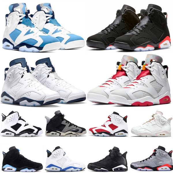 6s Chaussures de basket-ball Hommes 6 UNC Hare Gold Hoops Hommes Tech Chrome Oreo Carmine Bordeaux Baskets chat noir 7-13