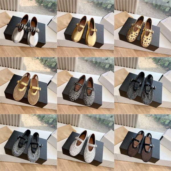 6s zapatos de ballet de diseñador zapatos planos de marca remaches para mujer diamantes de imitación sándalo de lujo zapatos de marca dorados vestidos y zapatos mocasines zapatos de vestir de cuero mary verano