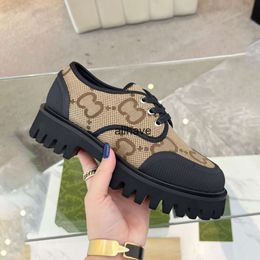 6s Ontwerpers Loafers Dames Veterschoen Loafer Platform Sneaker Jurk Mocassins Canvas Derby Schoenen Dikke bodem Kantoor Dame Rubberen Lug Sole