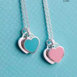 6s6g hanger kettingen kettingen Tiffanyisn populair extreem eenvoudige stijl romantisch liefde hart emaille hanger ontwerp vrouwelijke sleutelbeen keten Ipgm