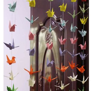 Guirlande de grue Origami faite à la main, 6 ensembles, bannière pour décoration de mariage, fournitures de fête en papier pour bricolage, saint-valentin, anniversaire, 231227