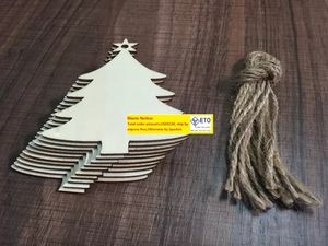 6setslot 10pcsset Noël En Bois Chip Arbre Ornements De Noël Suspendu Pendentif Décoration Cadeaux