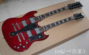 Guitarra eléctrica SG personalizada de 6 cuerdas y 12 cuerdas con doble mástil sg400 en color rojo 8996531