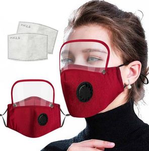 6Style 2 in 1 Face Shield Masker PET-scherm Volledig Gezicht Isolatie Maskers Anti-Mist Olie Beschermende afdekklep Masker met Filter GGA3583-8