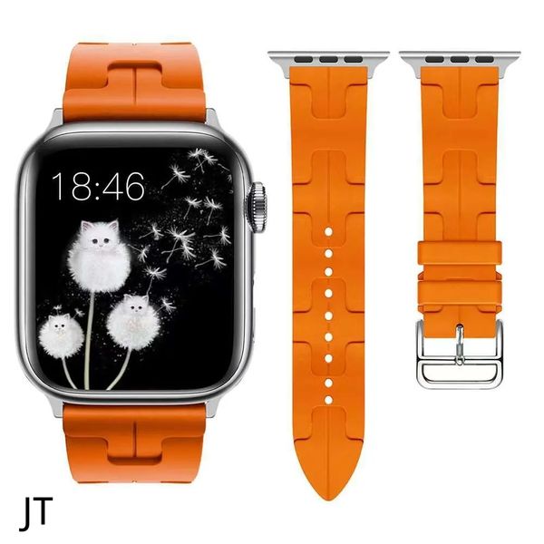 6t fácil de reemplazar bandas de silicona H Las correas de hebilla de aleación para la serie Apple Watch 1 2 3 4 5 6 7 8 9 Ultra SE Ultra2 38/40/41 mmm 42/44/45 mm 49mm 8J8DD