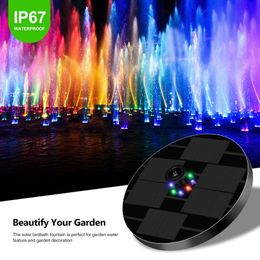 Fontaine solaire 6V / 3W Lumières LED colorées IP67 Panneau étanche Solaire Fountaine flottante Pompe à eau Pompe de jardin Décoration