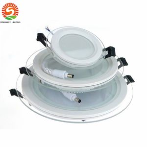 Dimbare Led-paneel Downlight 6W 12W 18W Ronde Vierkante glazen plafond inbouwspots SMD 5730 Warm Koud wit led Licht AC85-265V