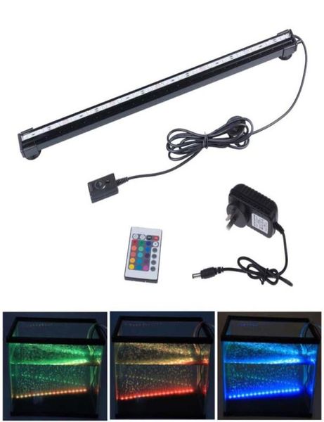 6W 18LED 46CM RGB couleur LED Aquarium plante lumière LED pour aquarium sous-marine bulle lumière lampe avec télécommande 40778179983788