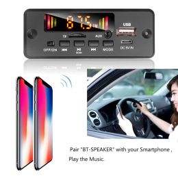 Amplificateur 6W 5V-32V 12V MP3 Decoder Board Handsfree Bluetooth V5.0 Car lecteur MP3 Module d'enregistrement USB FM AUX Radio pour haut-parleur