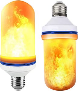 Ampoule à effet de flamme LED E26 6W - 4 modes d'ampoules scintillantes de feu pour l'éclairage d'ambiance de décoration de Noël