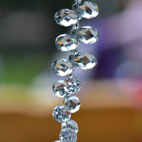 Perles de cristal tchèques à facettes ovales claires de 6x12MM avec trou Briolette larme de perles de verre transparentes pour la fabrication de bijoux bricolage