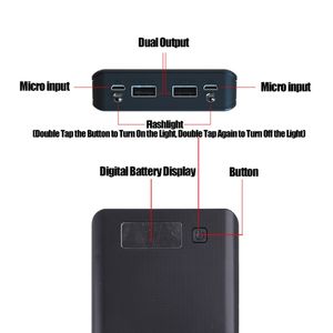 Banque d'alimentation de batterie 6x18650 pour le boîtier de stockage du chargeur de téléphone mobile Boîte de chargement de batterie pour Shell A6 LCD DÉPLAC