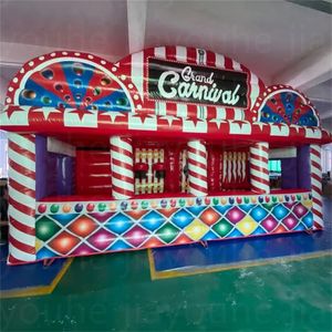 6x2.5x4m Afdrukken tenten aangepaste opblaasbare carnaval stand snoep drinken concessie onderdak voedsel winkel stand kraam voor party
