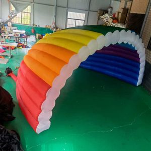 6x3.6md kleurrijke regenboog opblaasbare podiumomslag tent buitenevenementen shell koepel luifel regenvrije lucht selectiekader structuur voor muziekfestival