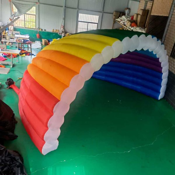 6x3.6md Bunter Regenbogen-aufblasbares Bühnen-Abdeckungs-Zelt-Ereignisse im Freien Shell Dome Canopy Rainproof Air Marquee Structure For Music Festival