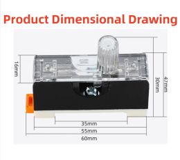 6x30mm 220V glaszekelaar FS-101 FS102 FS103 Glazen zekering beugel Din Rail Mount enkele paal 6*30 Zekering behuizing 0,5a ~ 30a