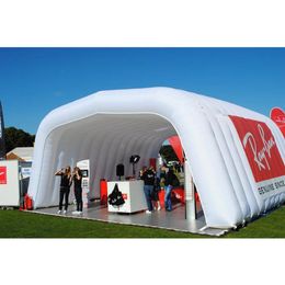 Carpa publicitaria inflable de 6x4x3m, cubierta de escenario para eventos, pasillo de canales inflables con soplador de aire para exposiciones, ferias comerciales, negocios 238z