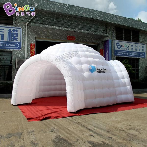6x5.5x3,5 mh (20x18x11.5ft) Lumières gonflables tente de dôme avec tunnel show inflation de la tente igloo canopée pour la fête de décoration événementielle Toys Sports1