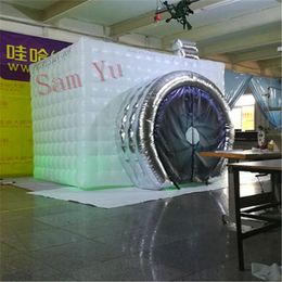 6x6x3mH (20x20x10ft) groothandel Hoge kwaliteit luchtblazer Cube opblaasbare Photo Booth LED Opblaasbare studio Booth met kleurrijke led