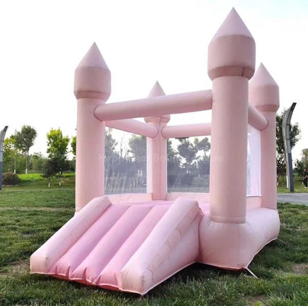 6x8ft commercial gonflable blanc rebond maison enfant en bas âge parc d'attractions blanc mini château gonflable pour les enfants avec ventilateur bateau gratuit à votre porte 001