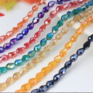 6x8mm Kleurrijke AB Teardrop kristalglas kralen gefacetteerd voor ketting armband oorbellen DIY SIERADEN MAKING3257122