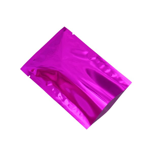 100 pièces 6x9 cm Mini violet ouvert haut papier d'aluminium sacs d'emballage de qualité alimentaire sac de poche en Mylar thermoscellable pour emballage sous vide de poudre de café séché