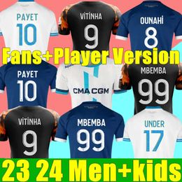 6XL 23 24 Maillot Marseille Soccer Jerseys Foot CUISANCE GUENDOUZI ALEXIS PAYET CLAUSS Football Shirts Hommes Enfants VERETOUT Sous OM Olympique Vitinha Fans Player 12