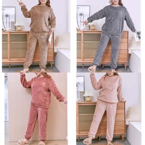 6xl 5xl Big Size Outfit Flannal Warm Pamas ingesteld voor vrouwelijke dames pyjama's vrouw slaappak winter huiskleding loungwear 220329
