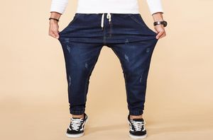 6xl 7xl 8xl Big Size Stretch Men039s Jeans chinois style élastique pantalon harem bleu toix de jean détrempé décontracté2543392