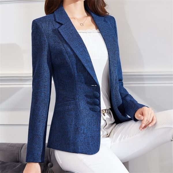 6XL Mode Femmes Plus Taille Blazers Vestes Travail Bureau Lady Costume Slim Simple Boutonnage Femme Blazer Manteaux Formel 220801