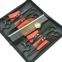 7.0 inch meisha professionele huisdier verzorging Shears Japan 440c honden snijden schaar gebogen clipper 6.5 inch dunning Tesoura met tas HB0151