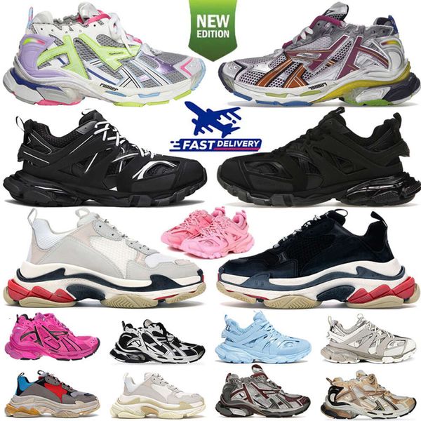 7.0 Piste Runners Designer Shoe Sneakers multicolore Transmit Graffiti Plate-Forme déconstruction Jogging Randonnée 7 Triple S Track 3.0 Triple Black Trainers Chaussures pour hommes