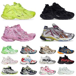 7.0 Track Runners Luxurys Designer Chaussures Femmes Hommes Noir Blanc Rose Vert Graffiti Plate-forme Tripler Hommes Grande Taille Baskets Baskets Femme Runner En Plein Air