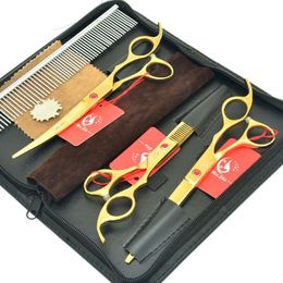 7.0Inch Meisha Japan 440c Grote Tijeras Pet Grooming Schaar Set Recht of Omhoog Gebogen Knipscharen 6.5Inch Uitdunnen Clippers HB02040