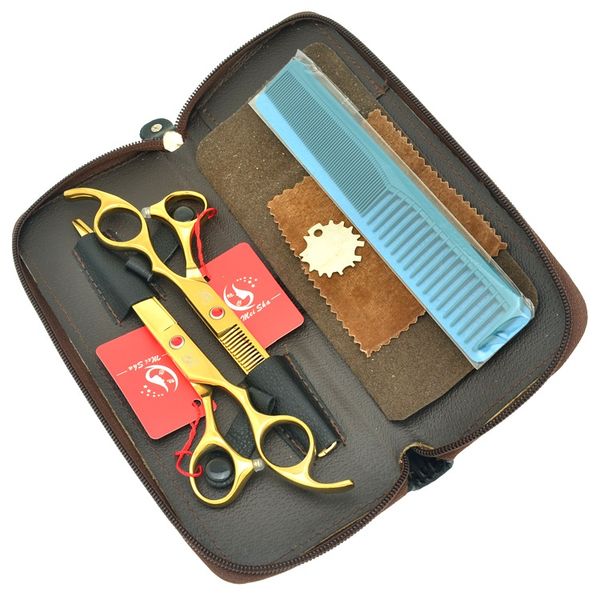 7.0 Pulgadas Meisha Japón 440c Tijeras de Corte de Cabello de Oro 6.5 Pulgadas Adelgazantes Set Salon Tijeras Herramientas de Peinado Del Pelo HA0358