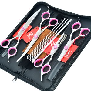 7.0Inch Meisha JP440C Huisdier Snijden Verdunnende Gebogen Hond Grooming Shears Professionele Pet Grooming Scissors Set Pet Clipper, HB0047