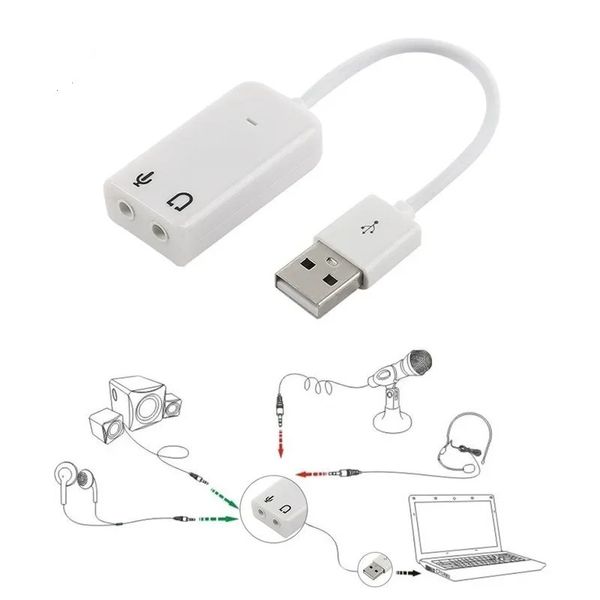 7.1 Carte son usb externe Jack de 3,5 mm USB Adaptateur Adaptateur Micphone Carte son pour ordinateur portable MacBook PC