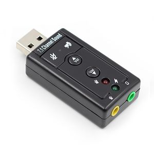 7.1 externe USB-geluidskaart 3,5 mm hoofdtelefoon audio-adapter microfoon voor Mac Win Compter Android Linux