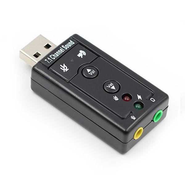 Tarjeta de sonido USB externa 7,1, adaptador de Audio para auriculares de 3,5mm, micrófono para Mac, Win, Compter, Android y Linux