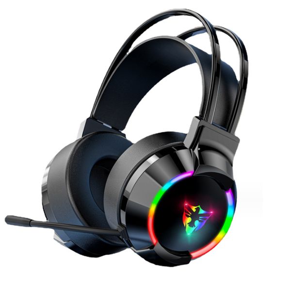 Auriculares estéreo para juegos 7.1, cable USB de 2 M, efectos de iluminación LED RGB, auriculares con cancelación de ruido y micrófono, para PS4/PS5/Xbox One/PC - Regalo