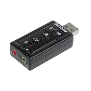 7.1 USB STEREO AUDIO -ADAPTER Externe geluidskaart voor Windows XP/2000/Vista/7 3D USB -audioadapter voor pc en laptop