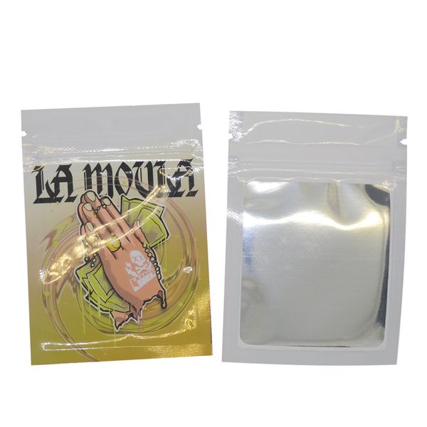 7*10cm 1g bolsas de embalaje de caramelos transparentes y plateadas con cierre de cremallera de fondo plano bolsas de embalaje de papel de aluminio pequeño Mini sello de cremallera