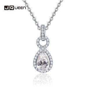 7*10mm 2.8ct en forma de lágrima circón Pave pequeños diamantes colgante S925 collar de plata cadena cruzada mujeres regalo de boda cadenas de joyería