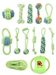 7-13PCS / Set Perro Cuerda de algodón Dientes Limpieza Juguetes Interactivo Mini Bola de masticación para accesorios para perros para masticar Entrenamiento antiestrés 240125