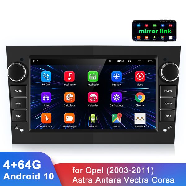 Radio con GPS para coche, reproductor Multimedia con Android 10, 7, 2 Din, 4G, 64G, Bluetooth, Audio estéreo, Mirror Link, FM, autorradio, reproductor Multimedia para Opel Astra328G