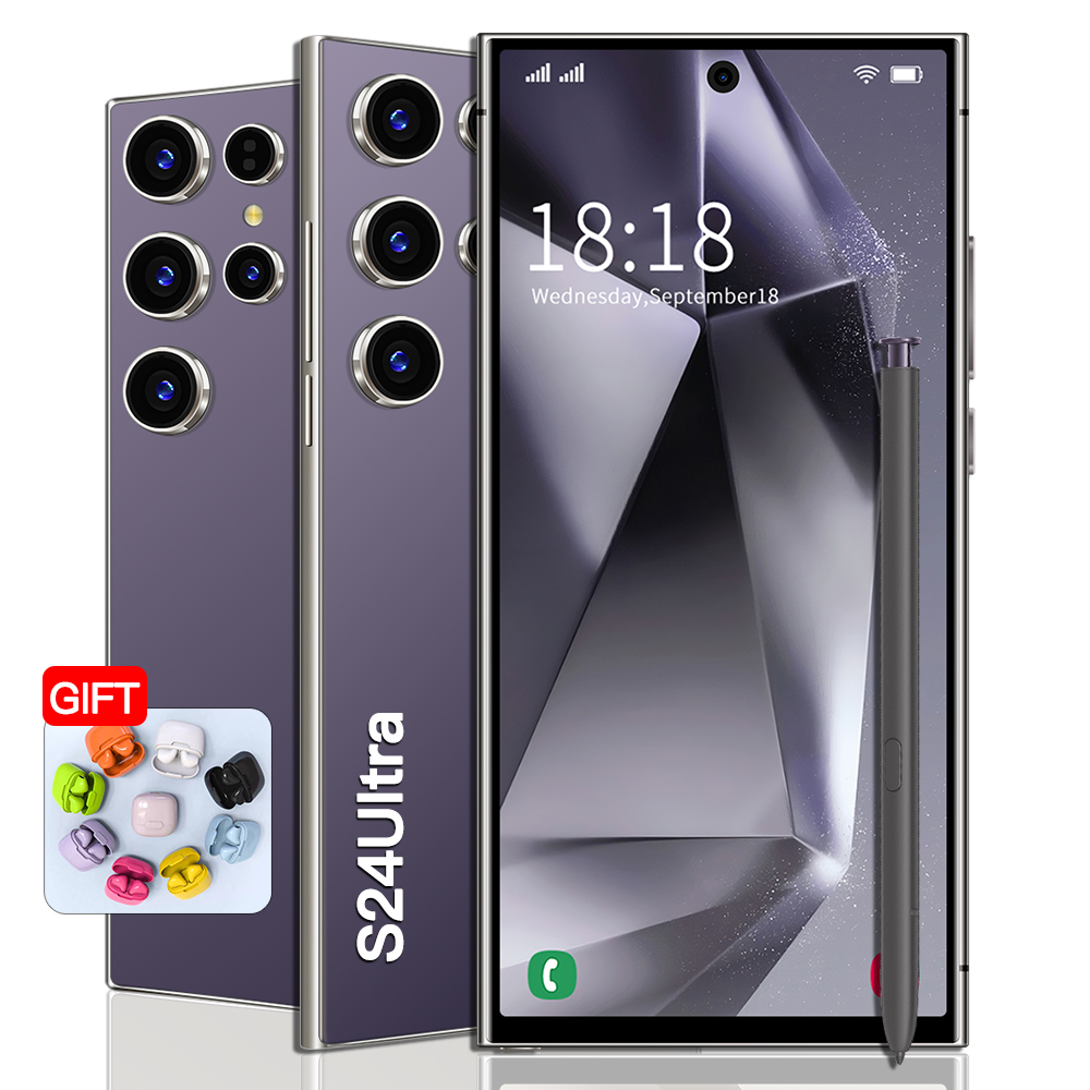 7,3 Zoll 5G S24 Ultra Mobiltelefon entsperrte Touch Play Screen Android Smart 13 System S24 Android Smartphone -Kamera -Telefon HD -Anzeige Gesichtserkennung 1TB