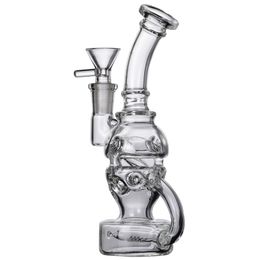 Crâne verre eau Bongs recycleur Dab plates-formes narguilés Shisha fumée verre tuyau huile avec joint de 14mm