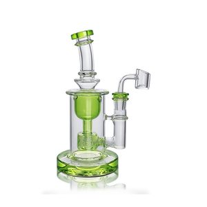 7.48 inch Taurus Incycler Uniek zaad van leven percolator beker Clear Green Green Dab Rig Water Pijp