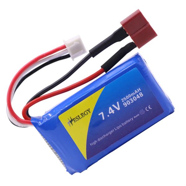 7.4V 2500mAh Batterie Lipo rechargeable pour WLTOYS A959-B A969-B A979-B K929-B